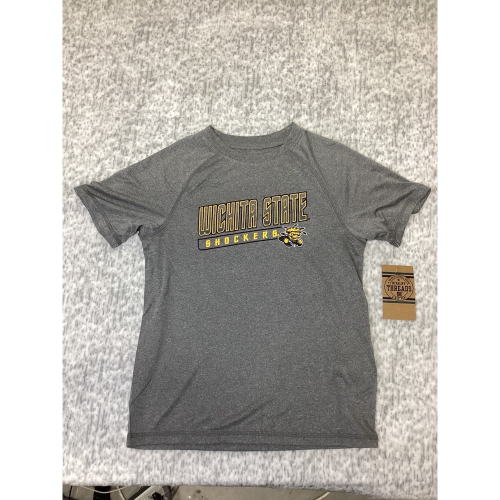 Rivalry Threads Wichita State Shockers Youth Gray Performance Shirt M 8/10 NWT